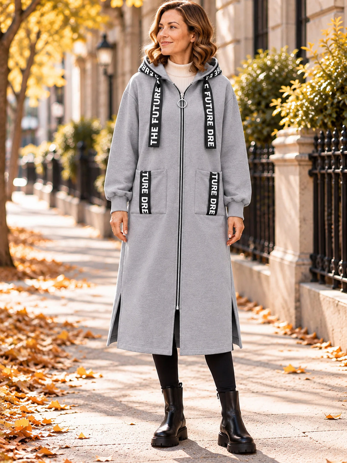 Silentto | Abrigo oversize de mujer con cremallera
