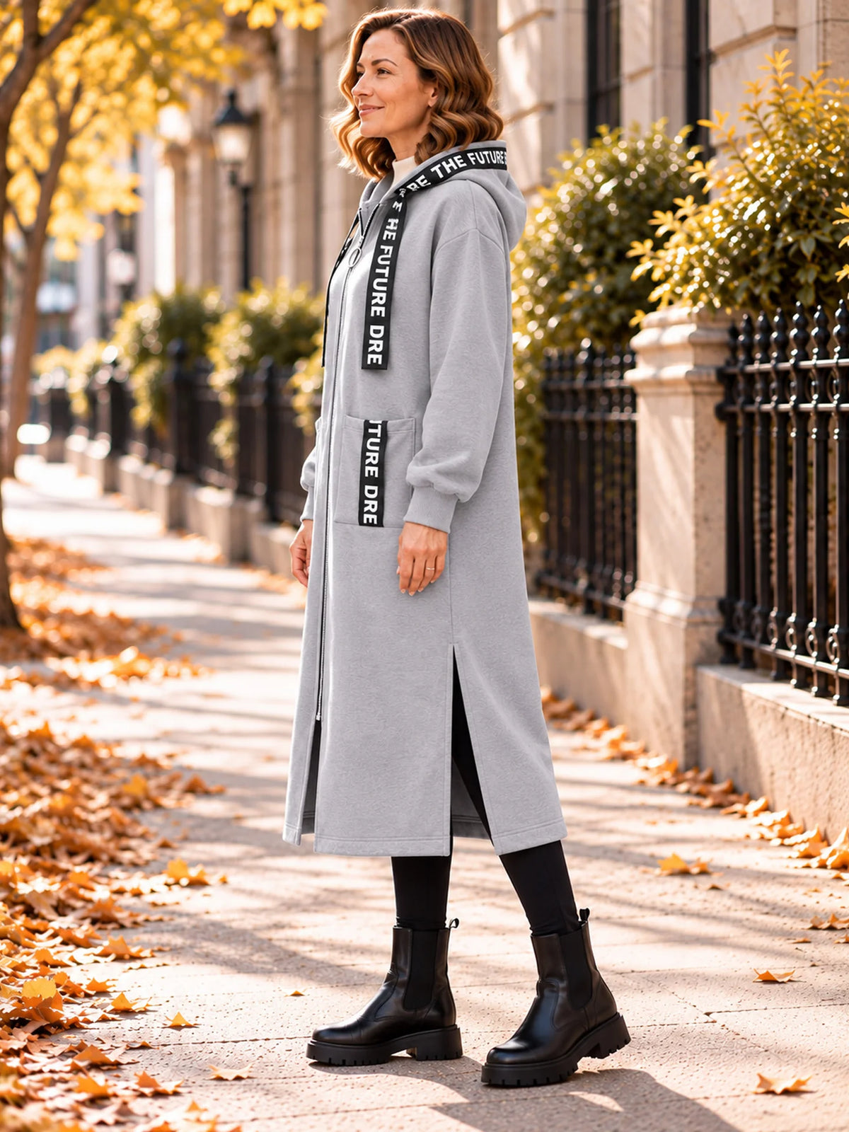 Silentto | Abrigo oversize de mujer con cremallera