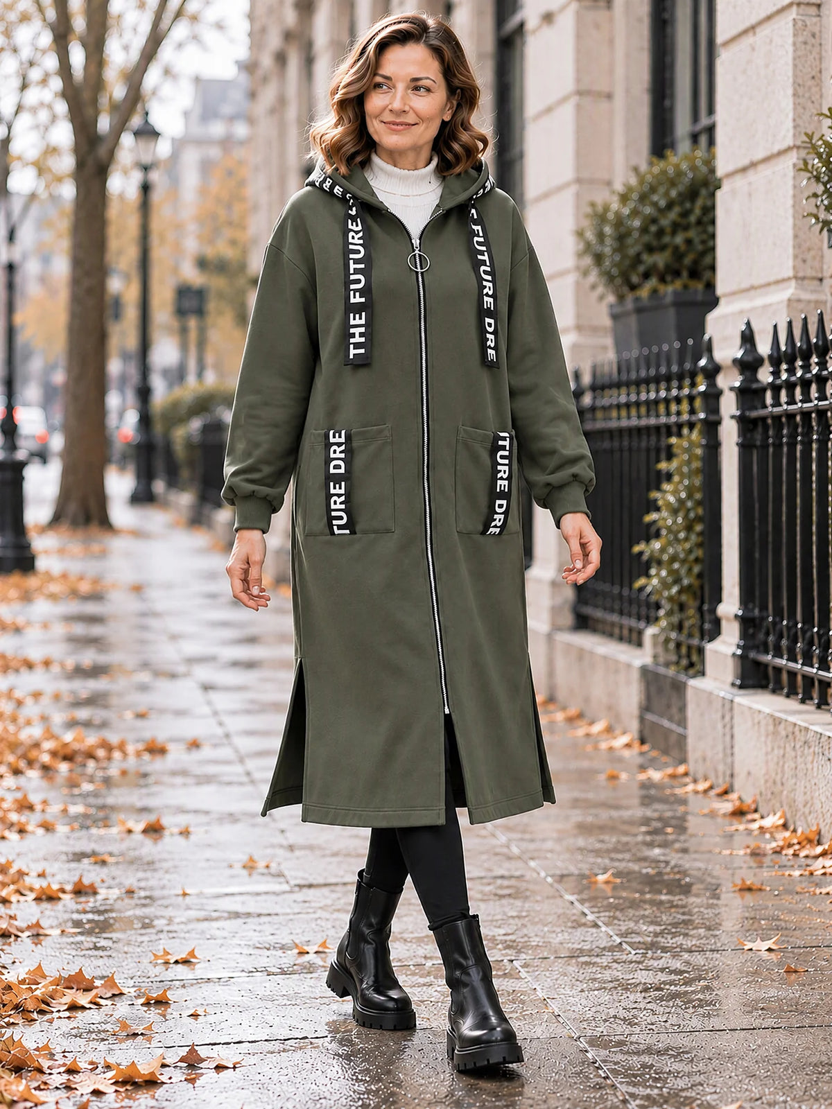 Silentto | Abrigo oversize de mujer con cremallera