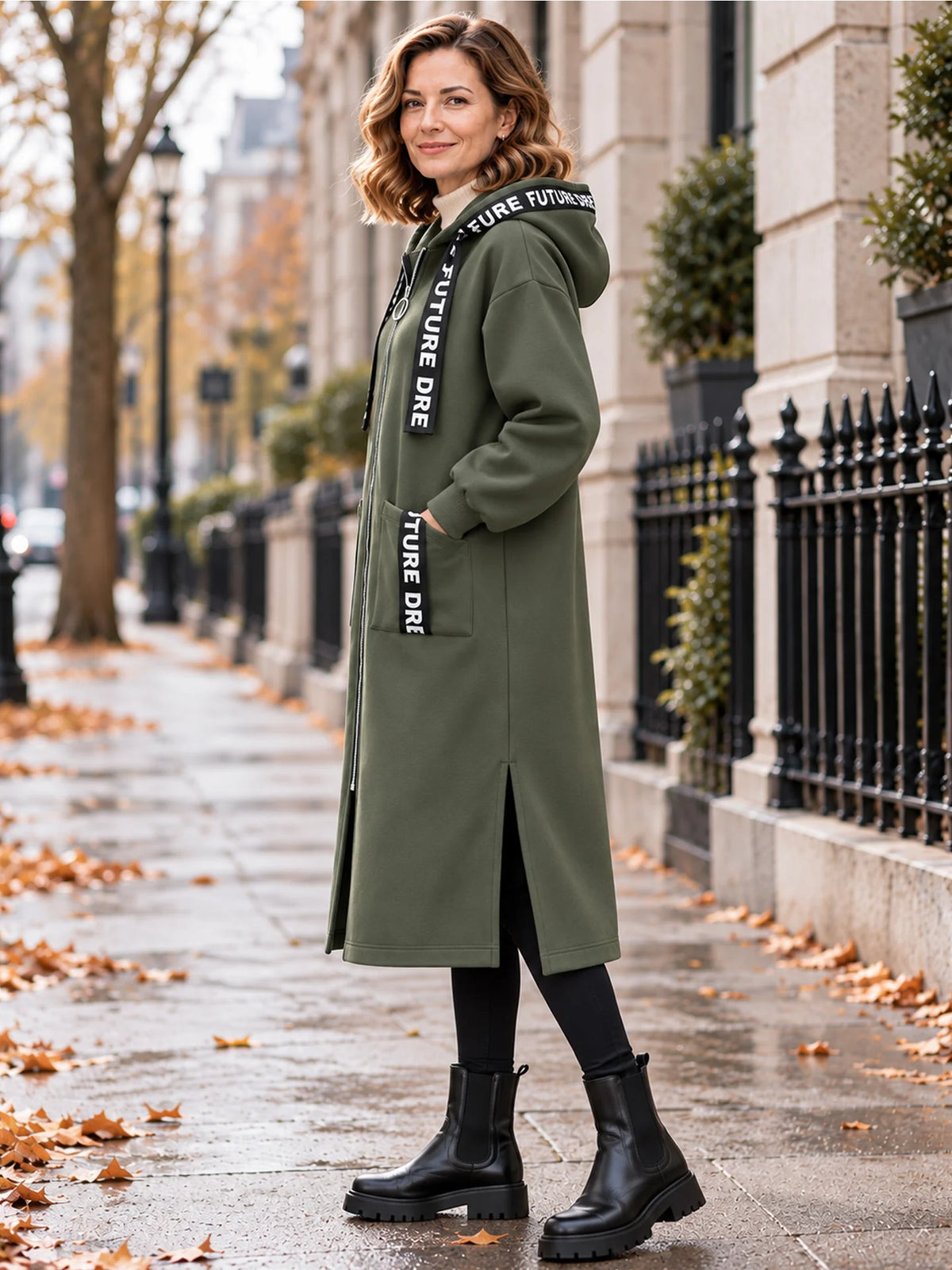 Silentto | Abrigo oversize de mujer con cremallera