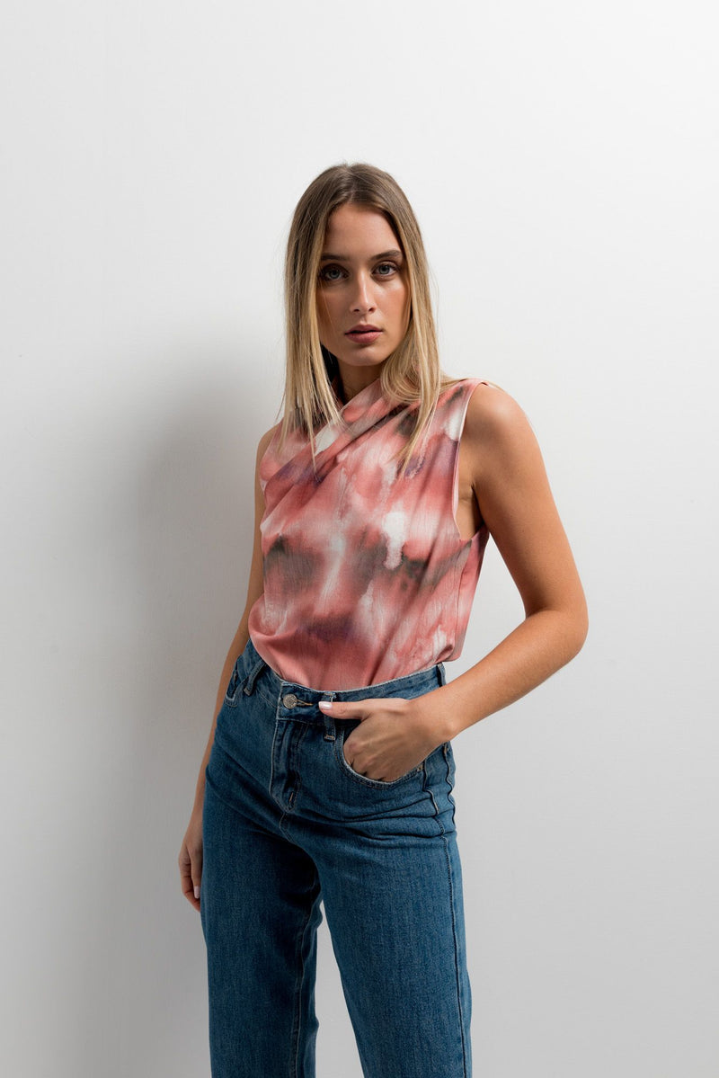 Gemusterte Wickelbluse