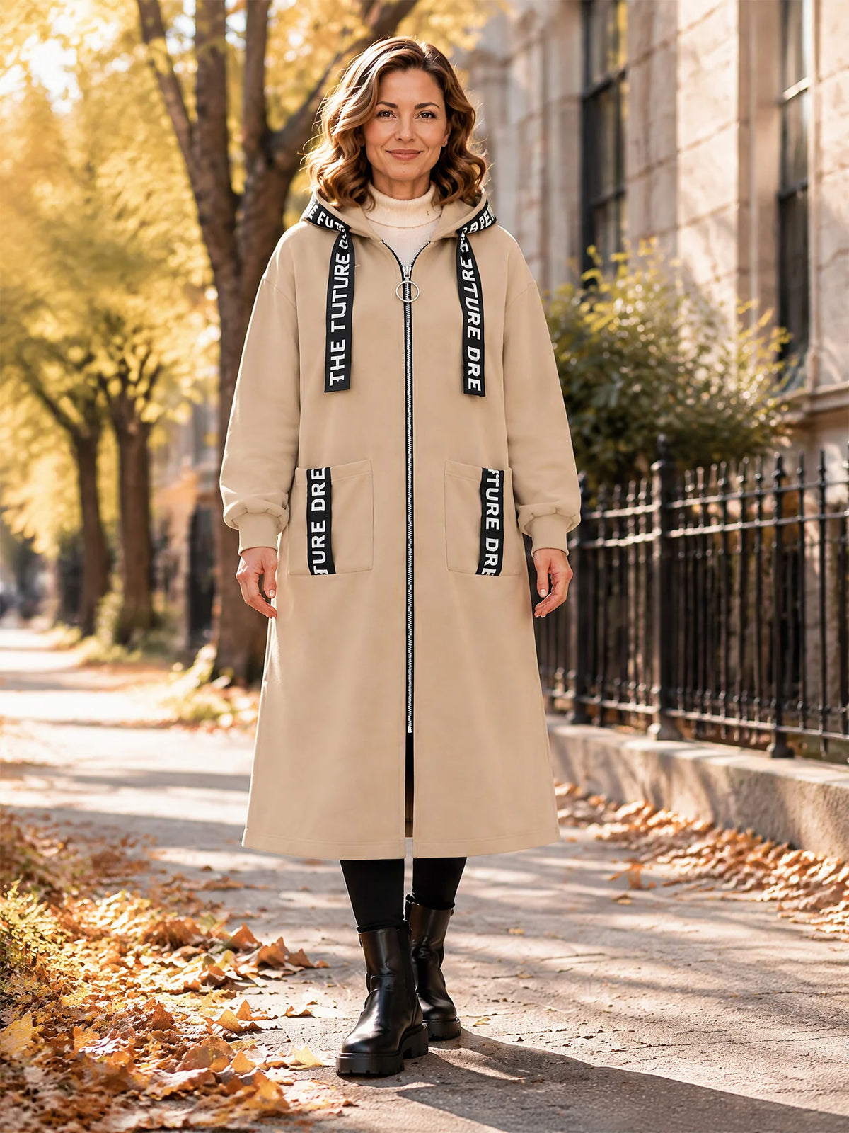 Silentto | Abrigo oversize de mujer con cremallera