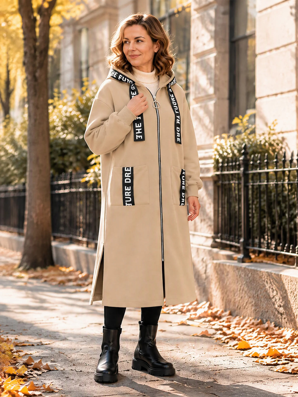 Silentto | Abrigo oversize de mujer con cremallera