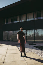 Drapiertes Midikleid
