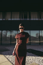 Drapiertes Midikleid