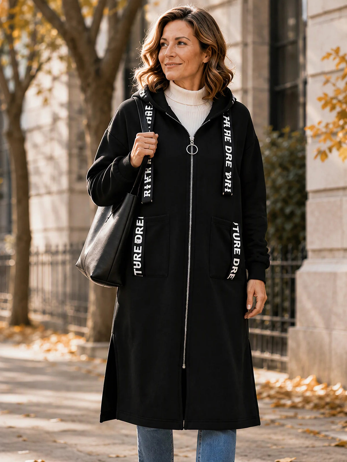 Silentto | Abrigo oversize de mujer con cremallera