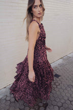 VESTIDO LARGO VOLANTES ESTAMPADO