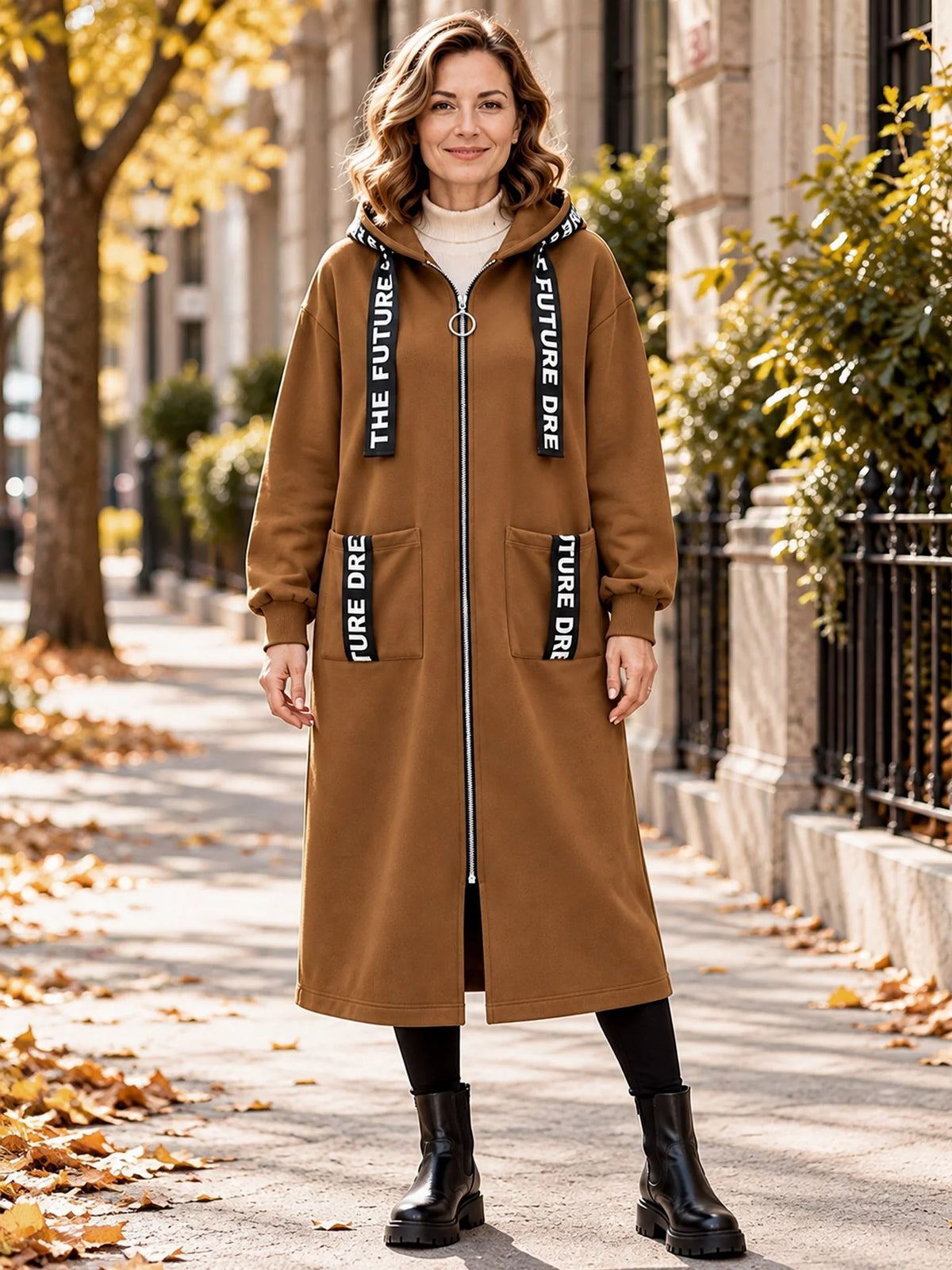 Silentto | Abrigo oversize de mujer con cremallera