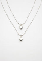 Set Collares Heart & Star Plateado – Amor y Magia en Plata