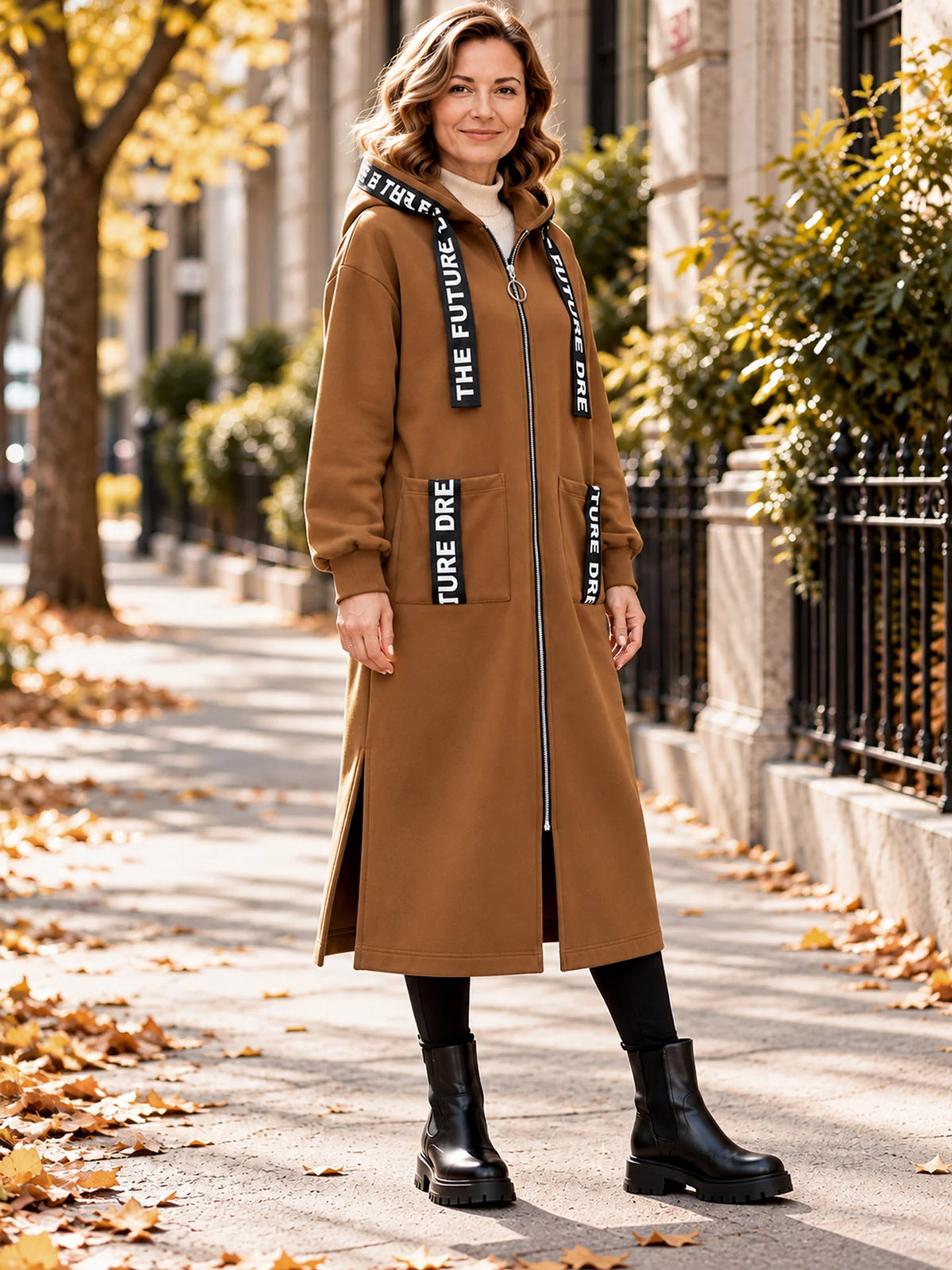 Silentto | Abrigo oversize de mujer con cremallera