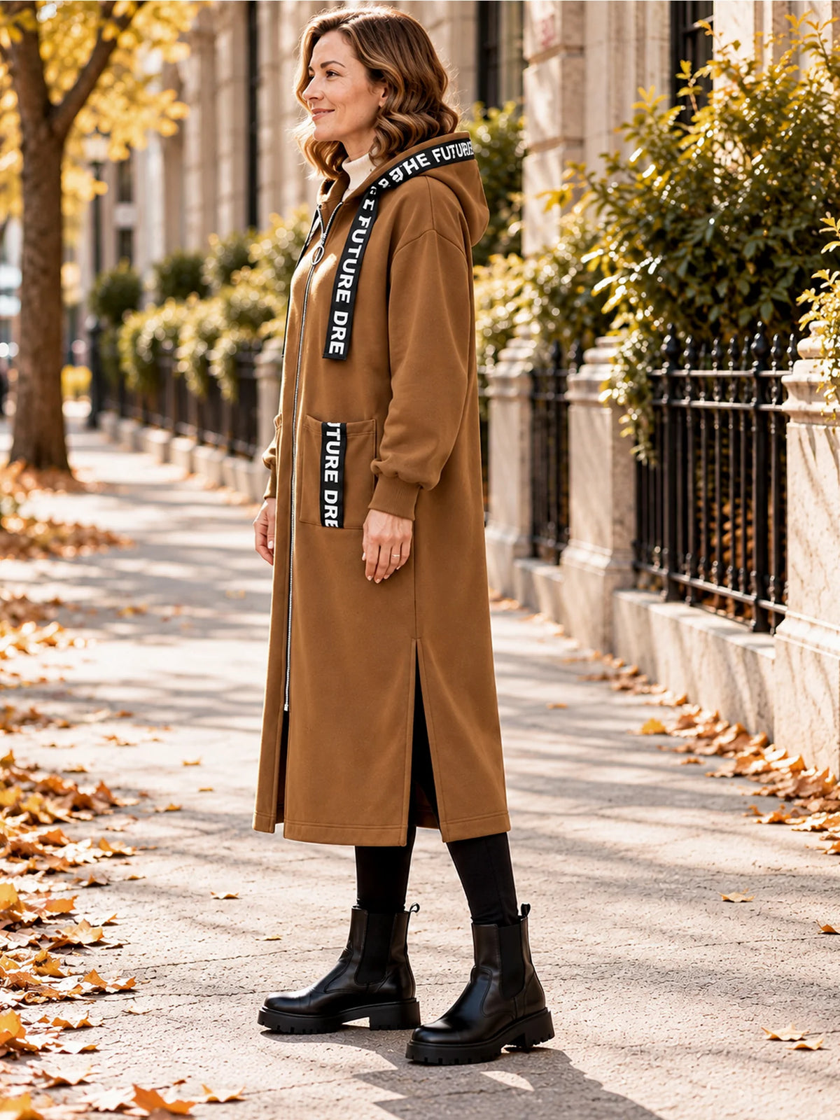 Silentto | Abrigo oversize de mujer con cremallera