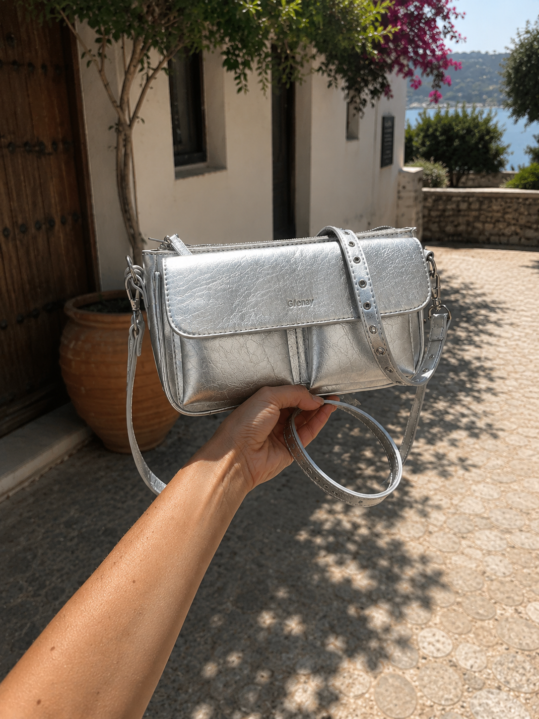 Bolso Silver Metallic