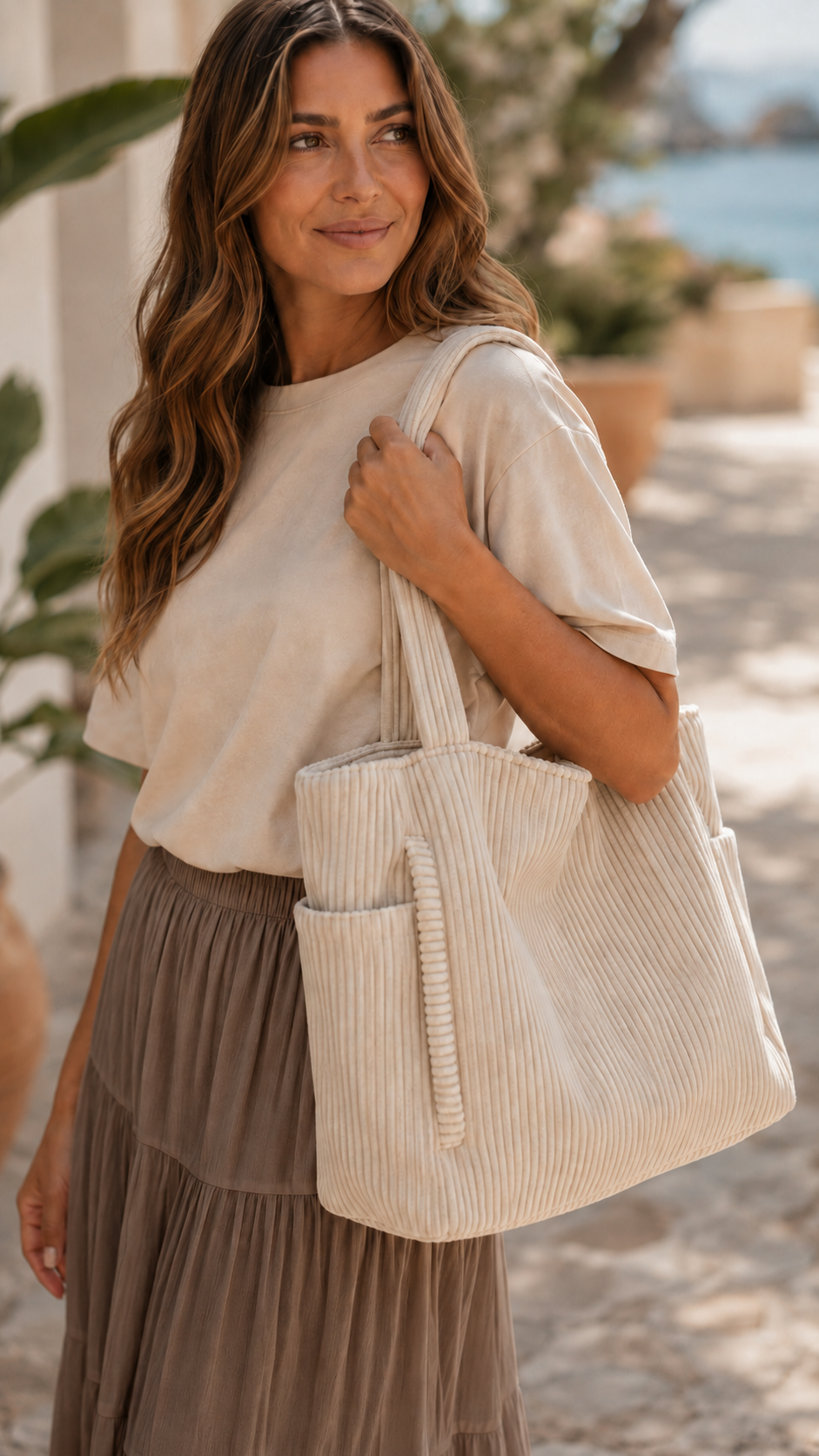 Bolso Tote de Pana Soft