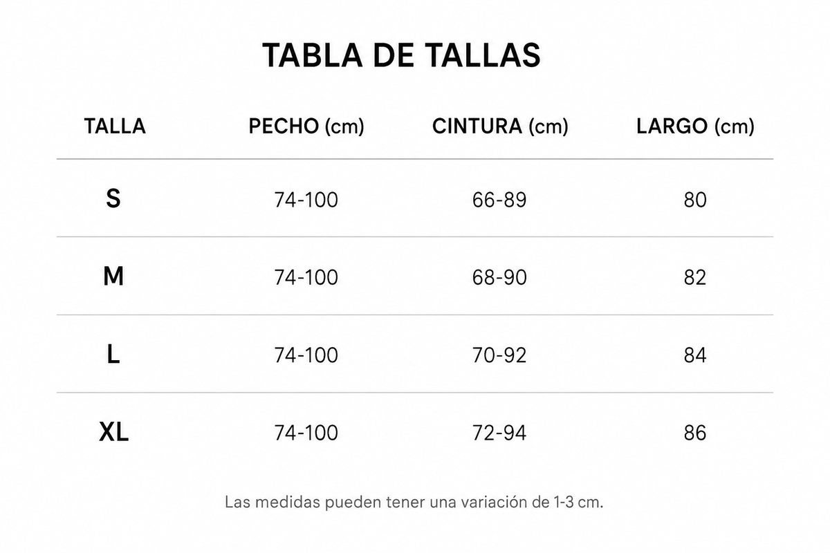 Tabla de tallas