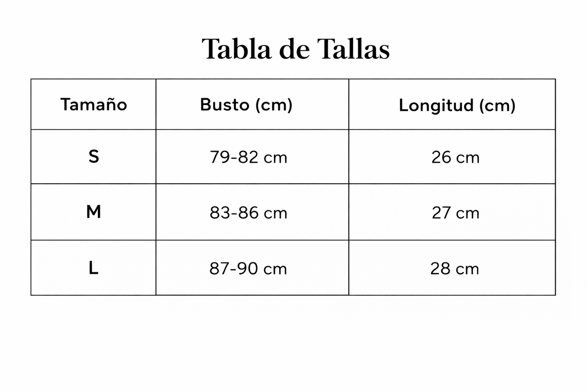 Tabla de tallas