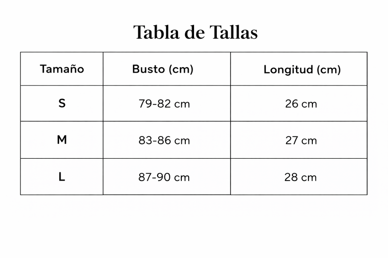Tabla de tallas