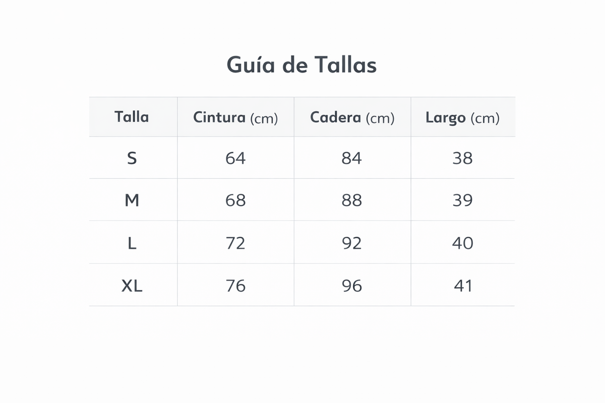 Tabla de tallas