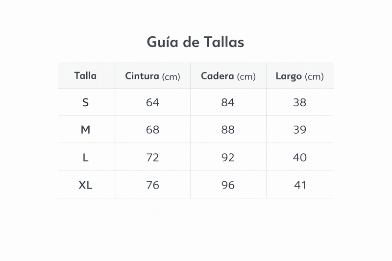 Tabla de tallas
