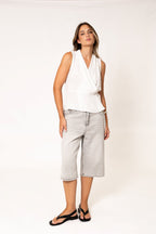 Wickelbluse mit Schnalle