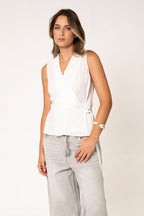 Wickelbluse mit Schnalle