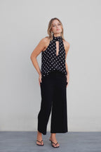Neckholder-Top mit Punkten