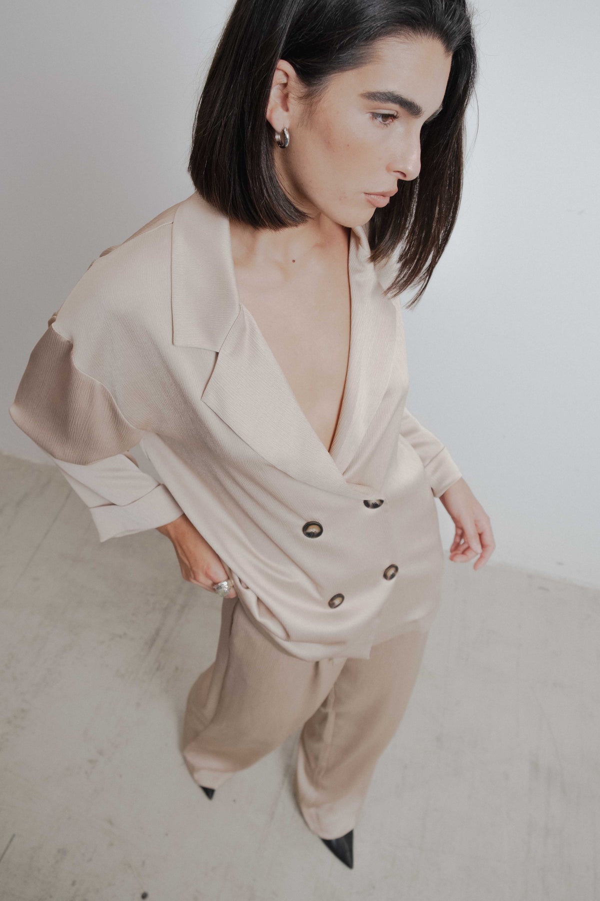 BLAZER SATINADA CRUZADA