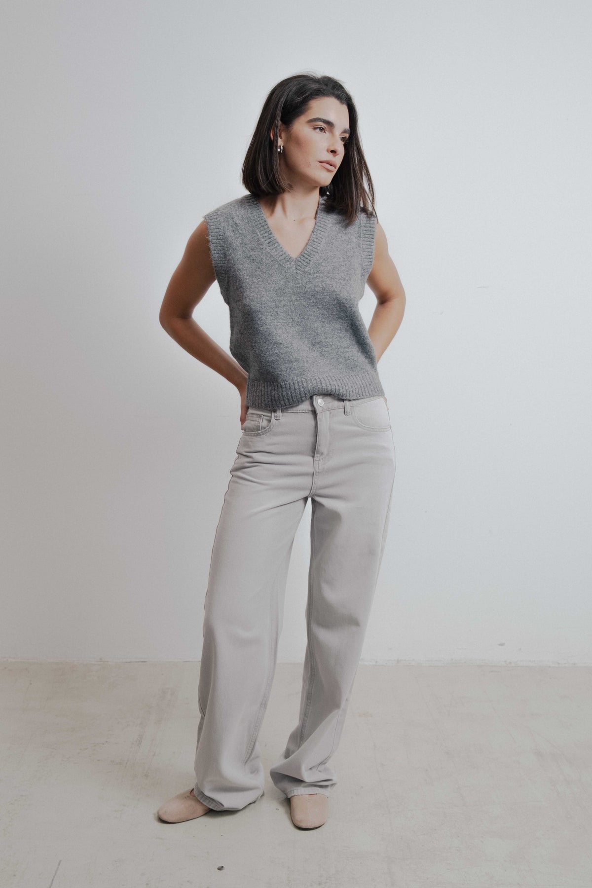 JEANS WIDE LEG TIRO MEDIO FULL LENGTH