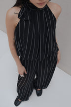 Gestreiftes Ballon-Top mit Schleife