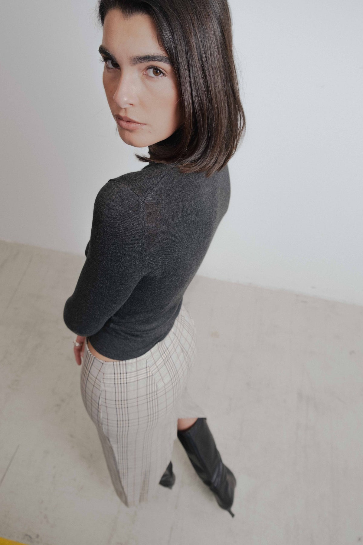 FALDA MIDI CUADROS