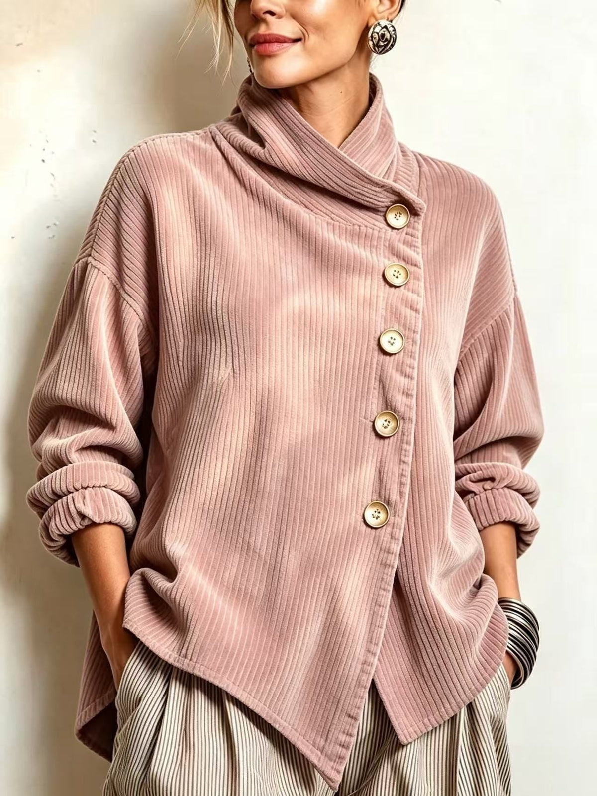 Capucine | Jersey de pana acanalada con cuello alto