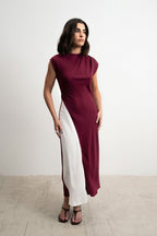 Kombiniertes Midi-Kleid