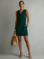 Emma | Vestido Cuello Drapeado