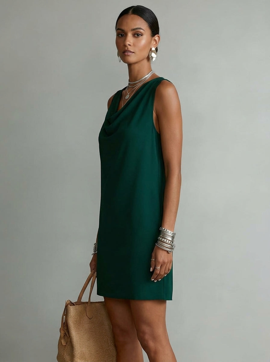 Emma | Vestido Cuello Drapeado