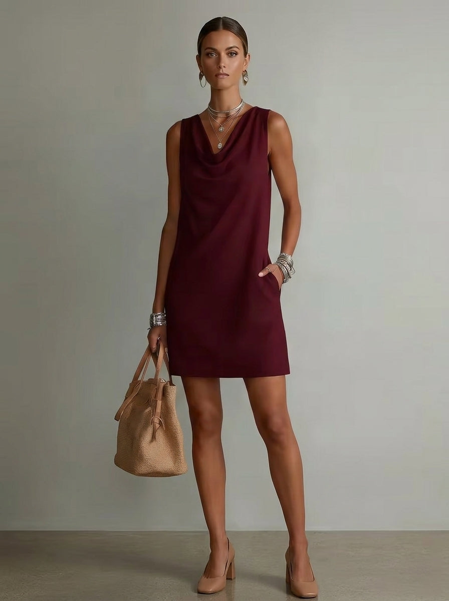 Emma | Vestido Cuello Drapeado