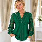 Carol - Blusa con encaje y cuello V