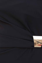 Midi-Kleid mit goldenem Schmuckapplik
