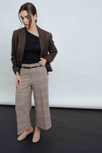 PANTALÓN CULOTTE CUADROS CINTURÓN