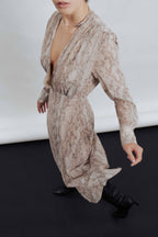 Bedrucktes Chiffonkleid mit Animalprint