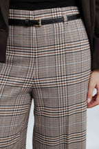 PANTALÓN CULOTTE CUADROS CINTURÓN