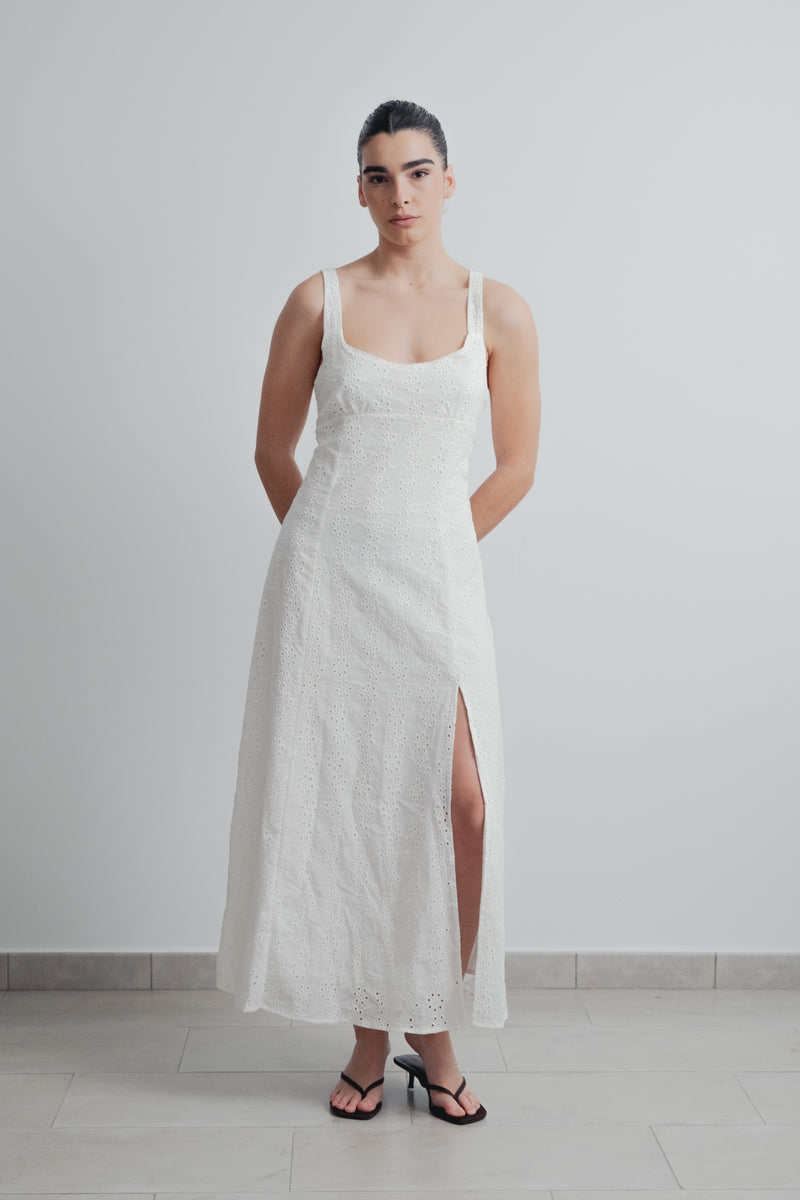 Midi-Kleid mit Lochmuster