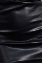 Midikleid in Lederoptik