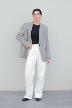 Blazer mit Hahnentrittmuster