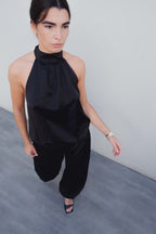 TOP HALTER SATINADO
