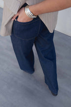 Fließende Hose in Denim-Optik