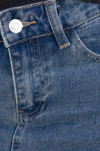 Langer Jeansrock mit Schlitz