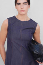 Midi-Kleid in Denim-Optik