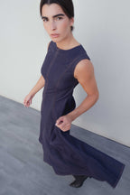 Midi-Kleid in Denim-Optik