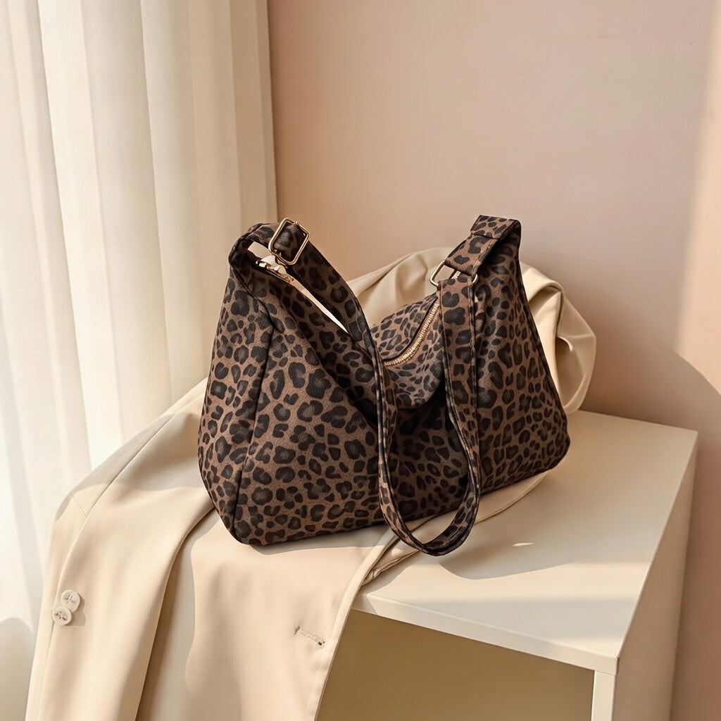 Bolso cruzado estampado de leopardo