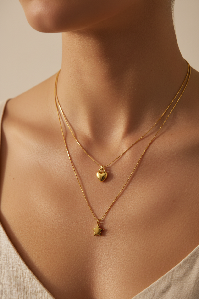 Set Collares Heart & Star - Modelo 2